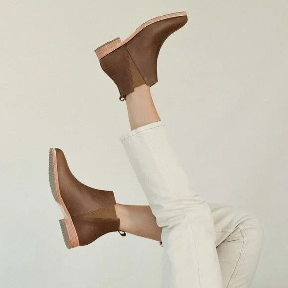 Nisolo Women's Eva Leather Everyday Chelsea Boot Brown NWOB $228 - Picture 3 of 8